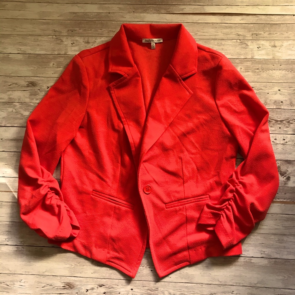 Charlotte Russe bright salmon blazer